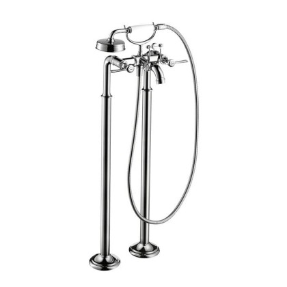 Axor Montreux, Смеситель для ванны, с двумя рычаговыми рукоятками, напольный, внешняя часть, цвет: хром