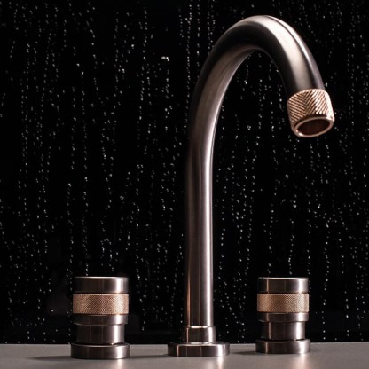 Nicolazzi Khady Смеситель для раковины на 3 отв., цвет: Black Nichel/Rose Gold