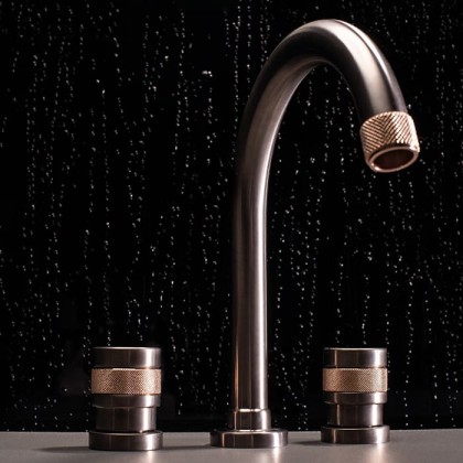 Nicolazzi Khady Смеситель для раковины на 3 отв., цвет: Black Nichel/Rose Gold