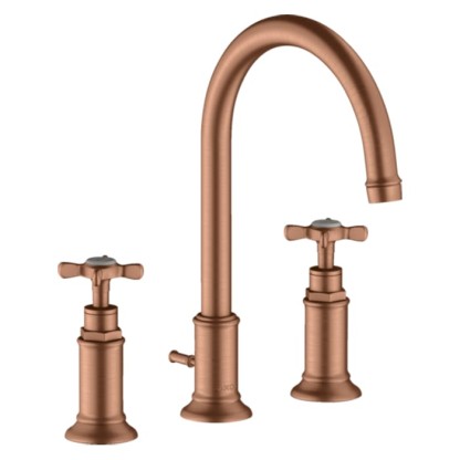 Axor Montreux Смеситель для раковины 180, на 3 отв., с донным клапаном, цвет: шлифованное красное золото