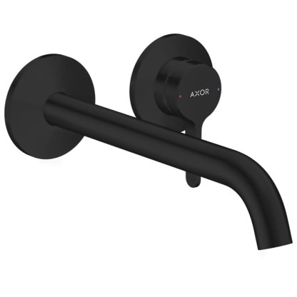 Axor One Смеситель для раковины, встраиваемый, излив 220 мм, внешняя часть, цвет: черный матовый