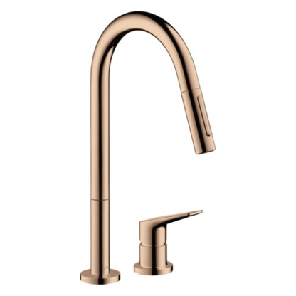 Axor Citterio M Смеситель для кухни 220, на 2 отв., с вытяжным изилвом, цвет: полированное красное золото