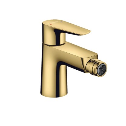 Hansgrohe Talis E Смеситель для биде на 1 отверстие, с донным клапаном, излив 116мм, цвет: полированное золото