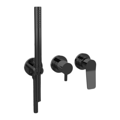 Bongio GIO2 Смеситель встроенный для душа с ручной лейкой, цвет: черный матовый