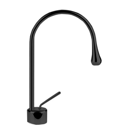 Gessi Goccia Смеситель для раковины на 1 отверстие, излив 174мм R=90, с фиксированным носиком, цвет: black XL