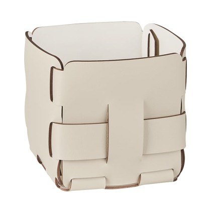 ADJ Корзинка Mini Bottega, 12x12xH13 см., цвет: панна котта/белый