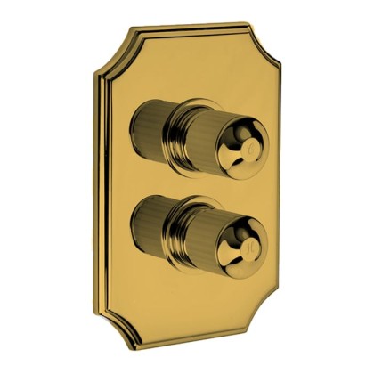 Bongio Cristallo Внешняя часть встроенного смесителя на 2 выхода , цвет: золото, ручки прозрачный cristallo 00