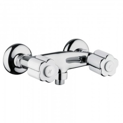 Смеситель для душа Bongio Fleur Blanc, цвет: хром/белый фарфор