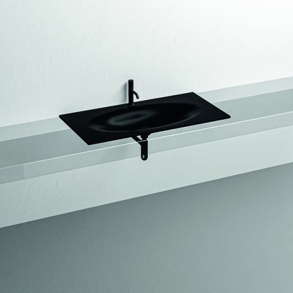 Kerasan Shape Раковина 102х52см, встраиваемая, с 1 отв., цвет: черный матовый