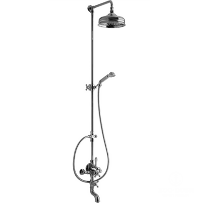 CISAL Arcana Термостатический смеситель для ванны/душа с душевым комплектом и верхним душем, цвет: хром
