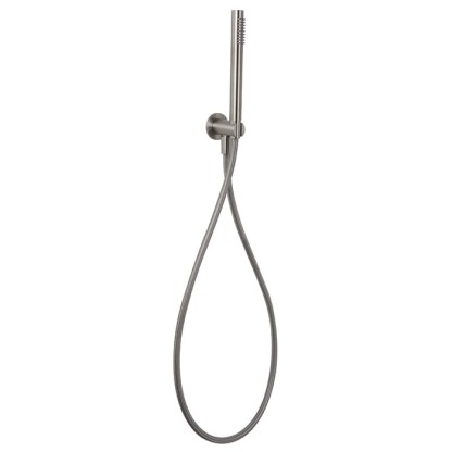 Carlo Frattini Spillo Steel Душевой комплект с ручным душем, шлангом 1500 мм. и настенным держателем с подводом воды, цвет: INOX