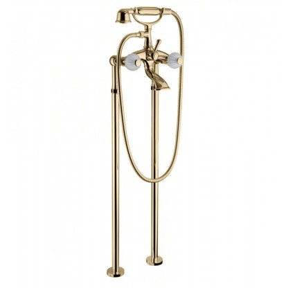 Bongio Rivoli Смеситель для ванны, 2 отв., цвет: золото/хрусталь