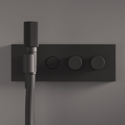 Fima Carlo Frattini Switch ON Смеситель для душа, встраиваемый, с ручным душем и переключателем на 2 выхода, цвет: черный матовый