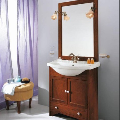 EBAN Carla Комплект мебели, с раковиной, зеркалом 75см, напольный, цвет: noce