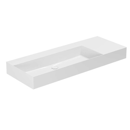 Azzurra Elegance Squared Раковина подвесная/накладная, 122x46xH12,5 см, правая, без отв., цвет: Bianco lucido