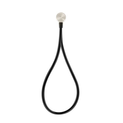 Gessi Hi-Fi Душевой магнитные комплект, состоящий из вывода воды, держателя, Darkflex шланга 1,50 м и лейки, цвет: Finox