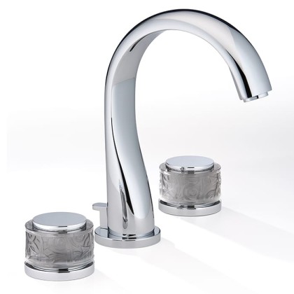 THG Paradise Смеситель для раковины на 3 отверстия, с донным клапаном, цвет: хром