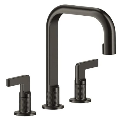 Gessi Inciso Смеситель для раковины, 3 отв., с донным клапаном, цвет: brushed black metal pvd