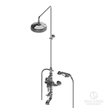Stella Italica Душевой комплект IS3274/33-220: термостатический смеситель с изливом для ванны, штанга+ручной+верхний душ 220мм, цвет: хром