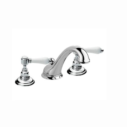 Nicolazzi P.M.Blanc Смеситель для раковины, на 3 отверстия, с донным клапаном, излив 130мм, цвет: хром