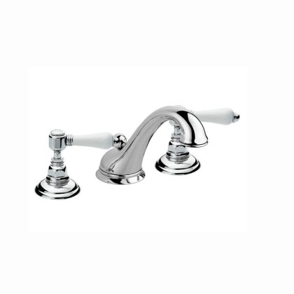 Nicolazzi P.M.Blanc Смеситель для раковины, на 3 отверстия, с донным клапаном, излив 130мм, цвет: хром