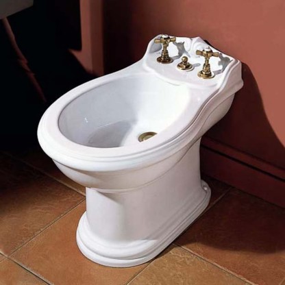 Azzurra Jubilaeum Биде напольное 59x40xH42 см, с 3 отв. под смеситель, с креплением KIT 2000 C/C, цвет: Bianco lucido