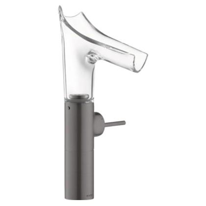 Axor Starck V Смеситель для раковины 220, на 1 отв., со стеклянным изливом, цвет: шлифованный черный хром