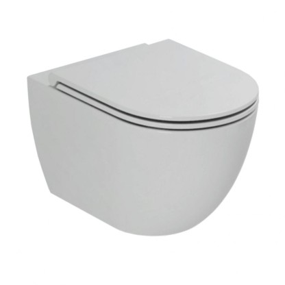 Azzurra Comoda Унитаз подвесной безободковый 51,5x36 см, c креплением, Easy Clean, 3L Water Saving, цвет: Cotton