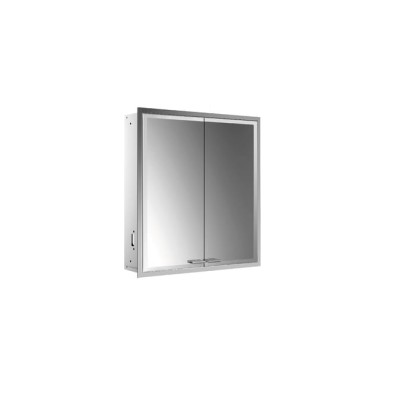EMCO Prestige2 Зеркальный шкаф 66х61.5см., встраиваемый, LED-подсветка, 2 двери, 2 полки, розетка, без EMCO light system