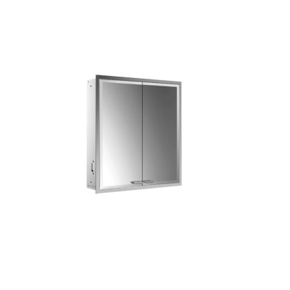 EMCO Prestige2 Зеркальный шкаф 66х61.5см., встраиваемый, LED-подсветка, 2 двери, 2 полки, розетка, без EMCO light system