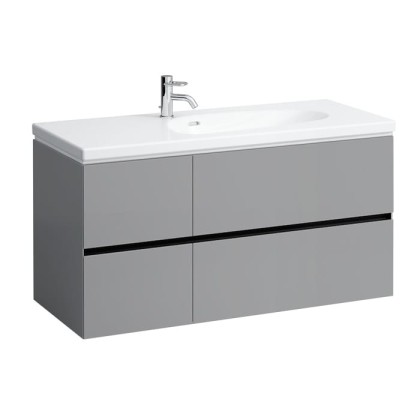 Laufen Palomba Тумба с раковиной, 158.5х49.5х59см, с 4 выдвиж. ящиками, без розетки, подвесная, покрытие LLC, цвет: серый