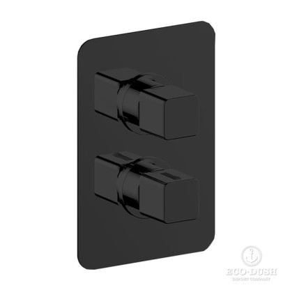 Cisal Cubic Смеситель для ванны, термостатический, с переключателем на 1-2-3 потока, цвет: черный матовый