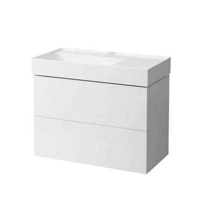 Laufen Kartell Тумба с раковиной 88x45x60см, без отв.,2 ящика, органайзер для ящика, с полочкой справа, цвет: белый матовый