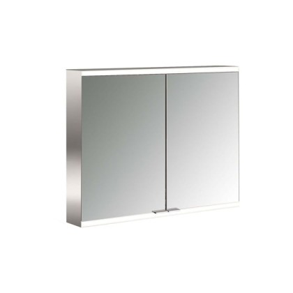 Emco Prime Зеркальный шкаф 80см., с подсветкой LED2 Facelift навесная модель, 2-дверки, IP 20 задняя панель  цвет белый лакир.