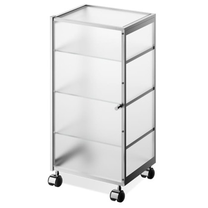 Decor Walther RW 1 Шкафчик передвижной 38x30x80см, стекло матовое, напольный, цвет: хром