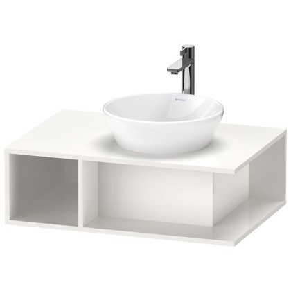 Duravit D-Neo Тумбочка подвесная компакт 80x55х26 см., раковина, 1 открытое отделение на левой стороне, цвет: белый высокоглянцевый