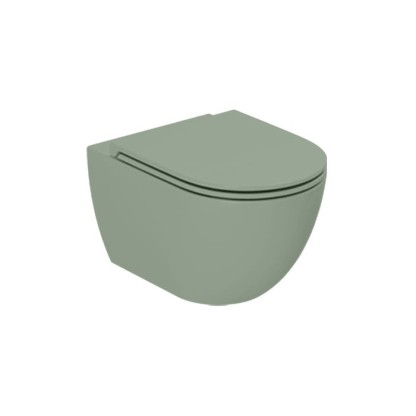 Azzurra Comoda Унитаз подвесной безободковый 51,5x36 см, c креплением, Easy Clean, 3L Water Saving, цвет: Verde natura