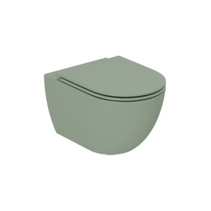 Azzurra Comoda Унитаз подвесной безободковый 51,5x36 см, c креплением, Easy Clean, 3L Water Saving, цвет: Verde natura