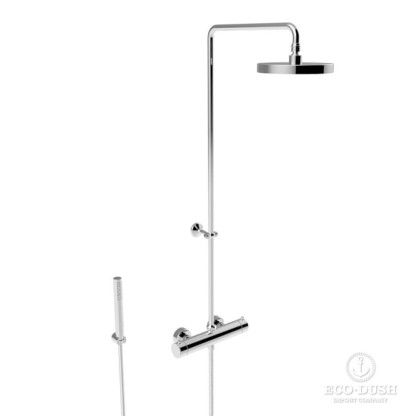 Stella Bamboo Душевой комплект 3287/304-200: термостатический смеситель, штанга+ручной+верхний душ 200мм, цвет: хром