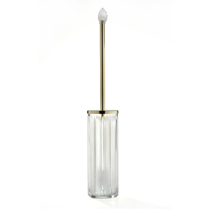 3SC Montblanc Туалетный ёршик, напольный, цвет: прозрачный хрусталь/золото 24к. Lucido