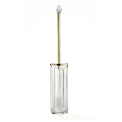 3SC Montblanc Туалетный ёршик, напольный, цвет: прозрачный хрусталь/золото 24к. Lucido