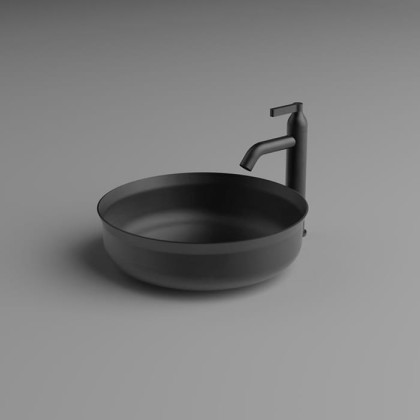 Agape Undici Раковина накладная ?38см., без отв., без перелива, с донн клапаном, из нержавеющий стали, отделка: Inox brushed