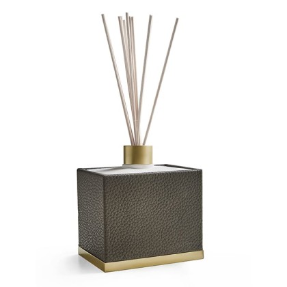 3SC Milano Ароматический диффузор, настольный, цвет: коричневая эко-кожа/золото 24к. Lucido