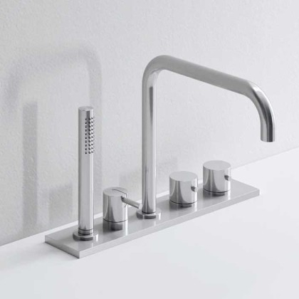 NOORTH milldue edition Смеситель на борт ванны, 5 отв, цвет: полированная сталь