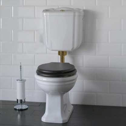 Globo Paestum Унитаз напольный 58х37,5см, слив в пол, с низким бачком, трубой и механизмом, цвет: белый/бронза