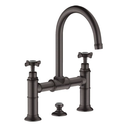 Axor Montreux Смеситель для раковины 220, на 3 отв., с донным клапаном, цвет: шлифованный черный хром