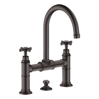 Axor Montreux Смеситель для раковины 220, на 3 отв., с донным клапаном, цвет: шлифованный черный хром