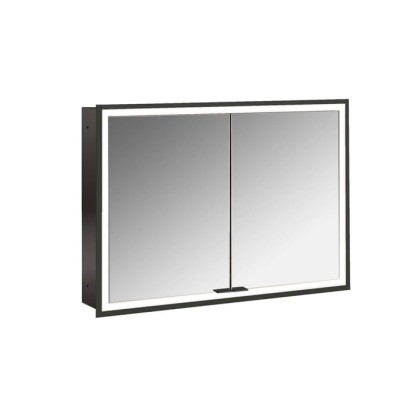 Emco Prime Зеркальный шкаф 100см., с подсветкой LED встраив. модель, 2-дверки, IP 20 с Lichtpaket, зеркальная задняя стенка, цвет черный