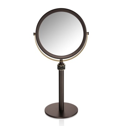 Decor Walther Rocks SP 13/V Косметическое зеркало на подставке, с кристаллами Swarovski, настольное, цвет: темная бронза / золото матовое