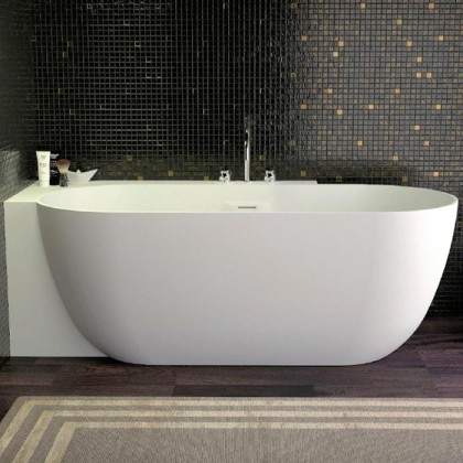 Knief Lotus Ванна 190х95х63см., отдельностоящая, Sx, из материала Stone, с переливом, цвет: белый матовый